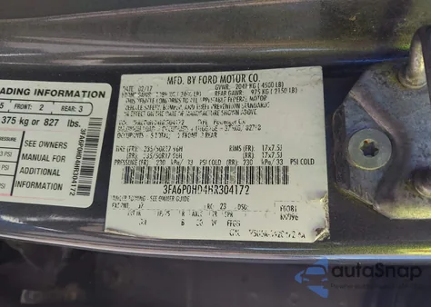 2017 Ford Fusion Se z USA, uszkodzony, nr VIN 3FA6P0HD4HR304172